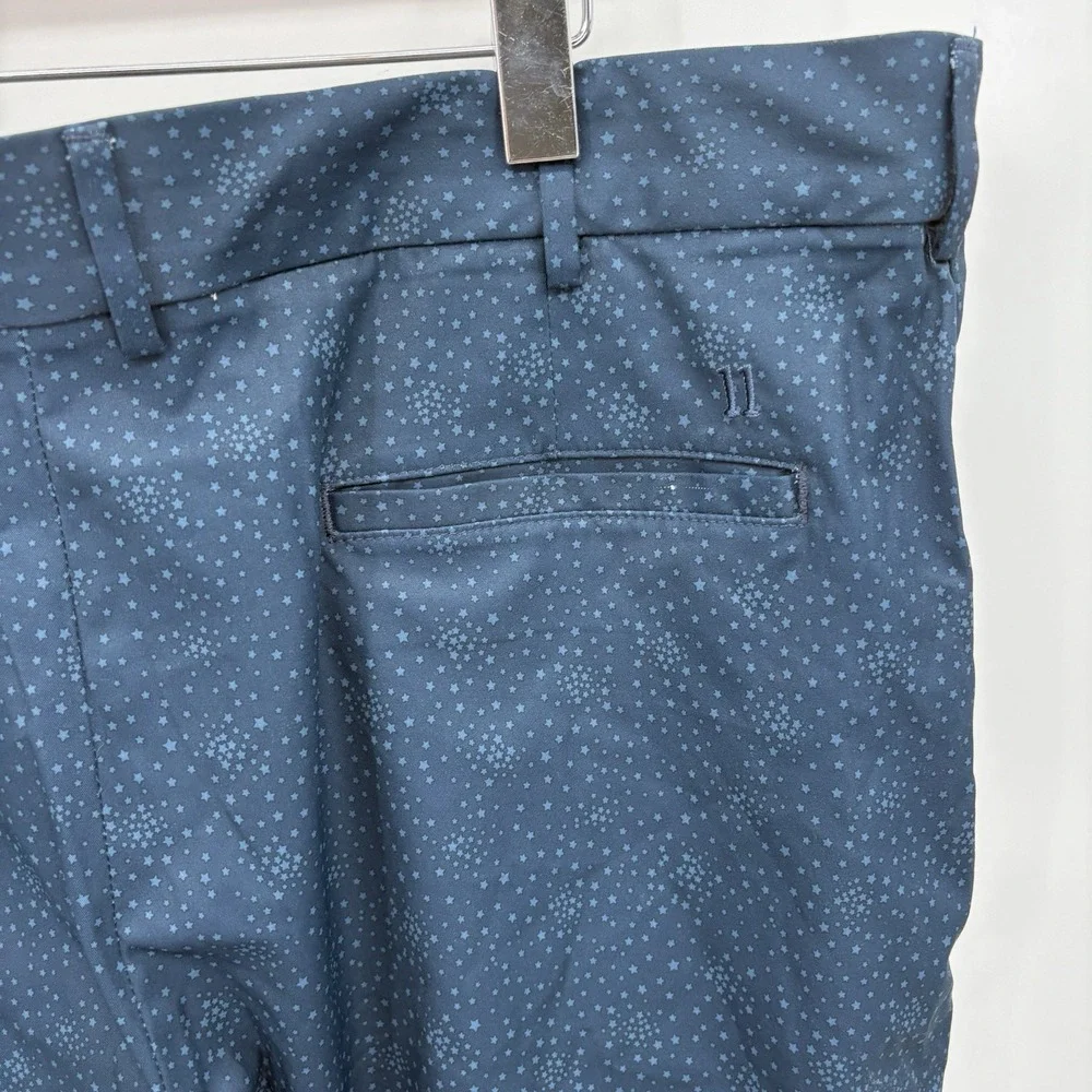 Walter Hagen Mens Performance 11 Flat Front Golf Shorts Navy W/stars Size 40 10